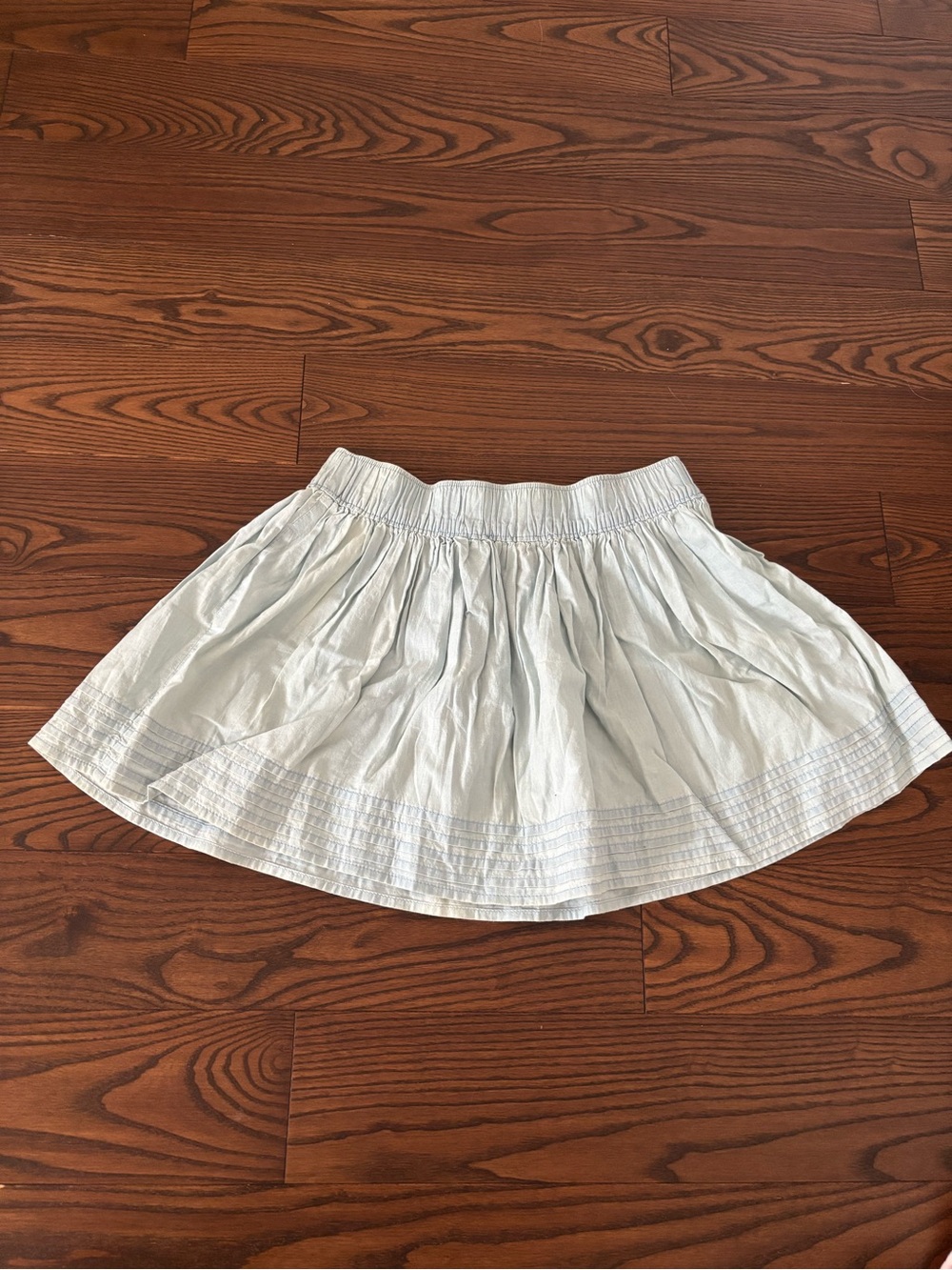 Vintage Divided Light Blue Gathered Skater Skirt